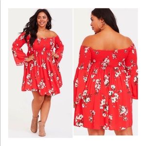 NWOT TORRID Floral Red Dress Sz 2X